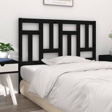 Bed Headboard Black 205.5x4x100 cm Solid Pine - Stylish Support