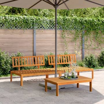 Garden Pallet Middle Sofas - Solid Acacia Wood | HipoMarket UK