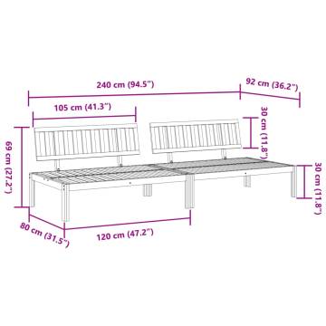 Garden Pallet Middle Sofas - Solid Acacia Wood | HipoMarket UK