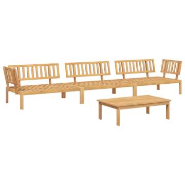 4 Piece Garden Pallet Sofa Set - Solid Wood Acacia Furniture