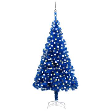 Artificial Pre-lit Blue Christmas Tree with Ball Set - 210 cm