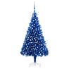 Artificial Pre-lit Christmas Tree with Ball Set Blue 210 cm PVC Colour blue and grey Size 210 x 120 cm Quantity in Package 1 Number of Branch Tips 