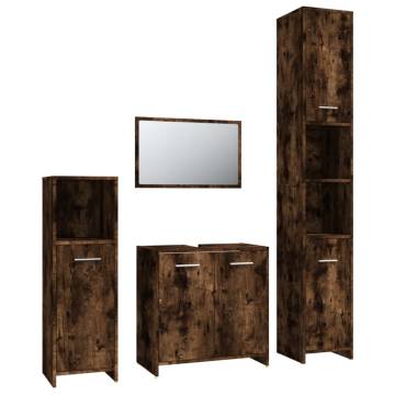 4 Piece Smoked Oak Bathroom Furniture Set | Stylish & Durable