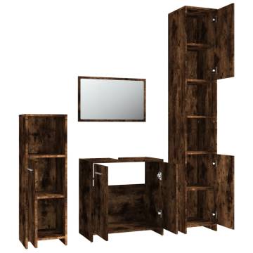 4 Piece Smoked Oak Bathroom Furniture Set | Stylish & Durable