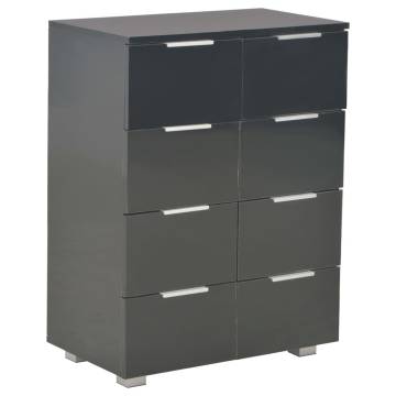 High Gloss Black Sideboard - 60x35x80 cm Engineered Wood