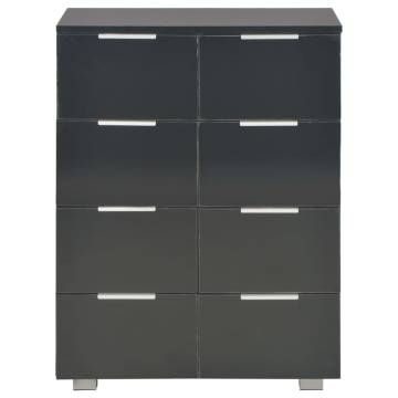 High Gloss Black Sideboard - 60x35x80 cm Engineered Wood