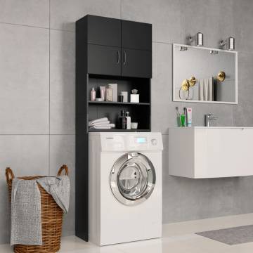 Black Washing Machine Cabinet - Stylish & Functional Storage