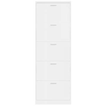 Shoe Cabinet High Gloss White | Stylish Storage Solution