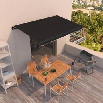 Manual Retractable Awning 450x350 cm - Anthracite | HipoMarket