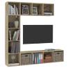 3 Piece Sonoma Oak Book/TV Cabinet Set - Stylish Storage