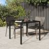 Garden Table 90x90x75 cm Tempered Glass and Poly Rattan Black Colour black Size 90 x 90 x 75 cm Quantity in Package 1 