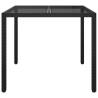 Garden Table 90x90x75 cm - Tempered Glass & Poly Rattan Black