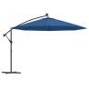 Cantilever Umbrella with LED Lights - Azure Blue 350 cm