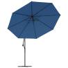 Cantilever Umbrella with LED Lights - Azure Blue 350 cm