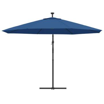 Cantilever Umbrella with LED Lights - Azure Blue 350 cm