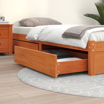 Bed Drawers 4 pcs Wax Brown Solid Wood Pine - HipoMarket