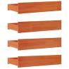 Bed Drawers 4 pcs Wax Brown Solid Wood Pine - HipoMarket