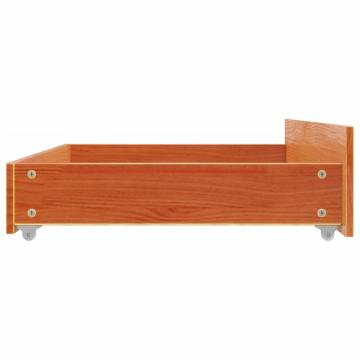 Bed Drawers 4 pcs Wax Brown Solid Wood Pine - HipoMarket