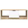 Elegant White & Sonoma Oak Coffee Table - 102x50 cm