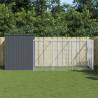 Durable Dog House with Run - Anthracite Galvanised Steel 214x457cm