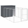 Durable Dog House with Run - Anthracite Galvanised Steel 214x457cm