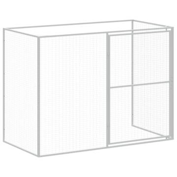 Durable Dog House with Run - Anthracite Galvanised Steel 214x457cm