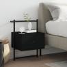 Bedside Cabinet Wall-mounted Black 35x30x51 cm Engineered Wood Colour black Quantity in Package 1 