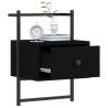 Black Wall-Mounted Bedside Cabinet - 35x30x51 cm