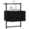 Black Wall-Mounted Bedside Cabinet - 35x30x51 cm