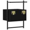 Black Wall-Mounted Bedside Cabinet - 35x30x51 cm