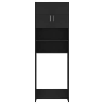 Black Washing Machine Cabinet - Stylish & Functional Storage