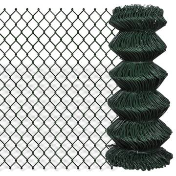 Chain Link Fence Steel 0.8x25m Green - Durable & UV Resistant