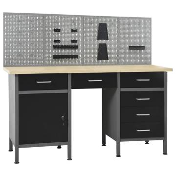 Sturdy Workbench with Four Wall Panels - 500 kg Capacity