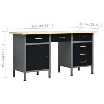 Sturdy Workbench with Four Wall Panels - 500 kg Capacity