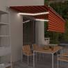 Manual Retractable Awning with Blind&LED 5x3m Orange&Brown Colour multicolour Size 5 x 3 m Quantity in Package 1 