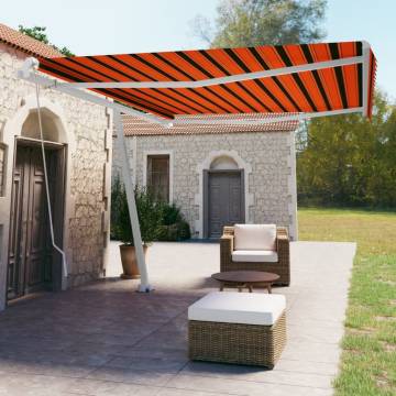 Freestanding Manual Retractable Awning 450x350 cm - Orange/Brown