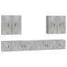 8 Piece TV Cabinet Set - Concrete Grey Engineered Wood