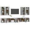 8 Piece TV Cabinet Set - Concrete Grey Engineered Wood