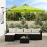 Wall-mounted Parasol with LEDs Apple Green 290cm Colour green Quantity in Package 1 