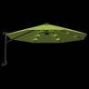 Wall-Mounted Parasol with LEDs - Apple Green 290cm | HipoMarket