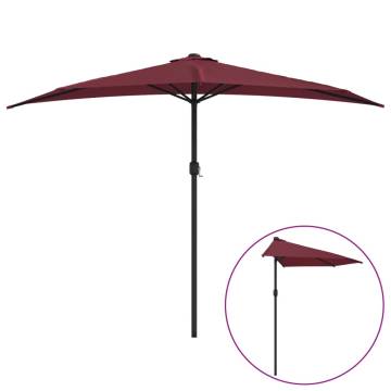 Bordeaux Red Balcony Parasol with Aluminium Pole - 300x155 cm