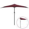 Bordeaux Red Balcony Parasol with Aluminium Pole - 300x155 cm