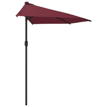 Bordeaux Red Balcony Parasol with Aluminium Pole - 300x155 cm