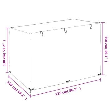 Durable Swing Bench Cover with 12 Eyelets - 215x150cm