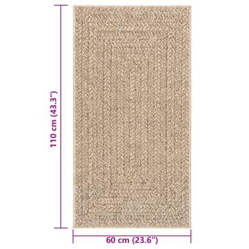 Rug ZIZUR 60x110 cm - Jute Look for Indoor & Outdoor Use