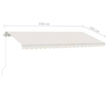 Freestanding Manual Retractable Awning 450x350 cm - Cream