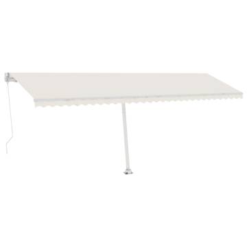 Manual Retractable Awning with LED - 600x300 cm Cream