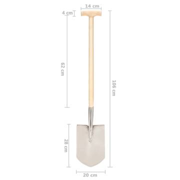 Garden Point Shovel T Grip | Stainless Steel & Ashwood