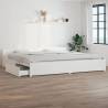 White Bed Frame with Drawers - 180x200 cm Super King Size