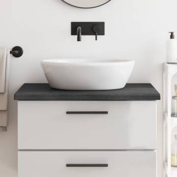 Dark Brown Bathroom Countertop - Solid Oak Wood | Hipomarket